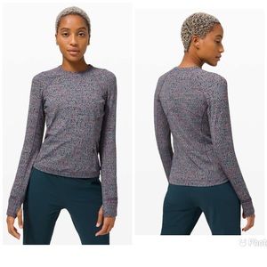 Lululemon Runderful Long Sleeve in Neon Tweed  Electric Coral - size 12